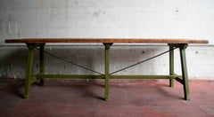 1930s Spanish Wooden Industrial Table from Old Bakery