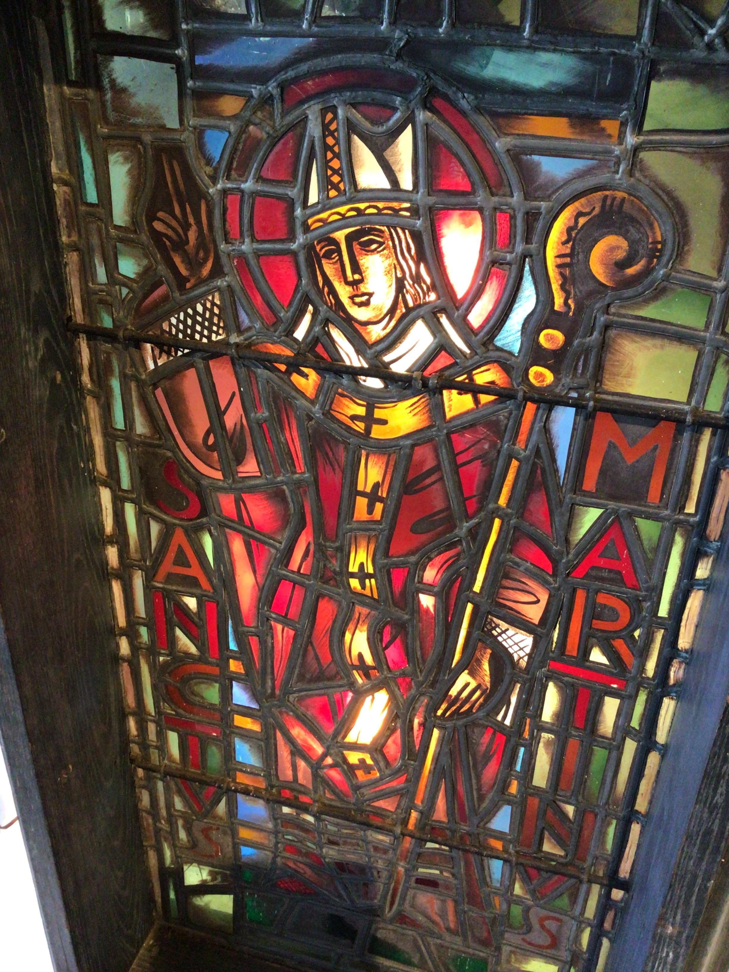 1930s Stained Glass Church Window of Saint Martin of Tours 1