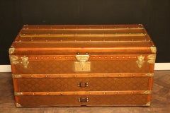 1930s Steamer Trunk by "Aux Etats Unis", French Steamer Trunk, Aux Etats Unis