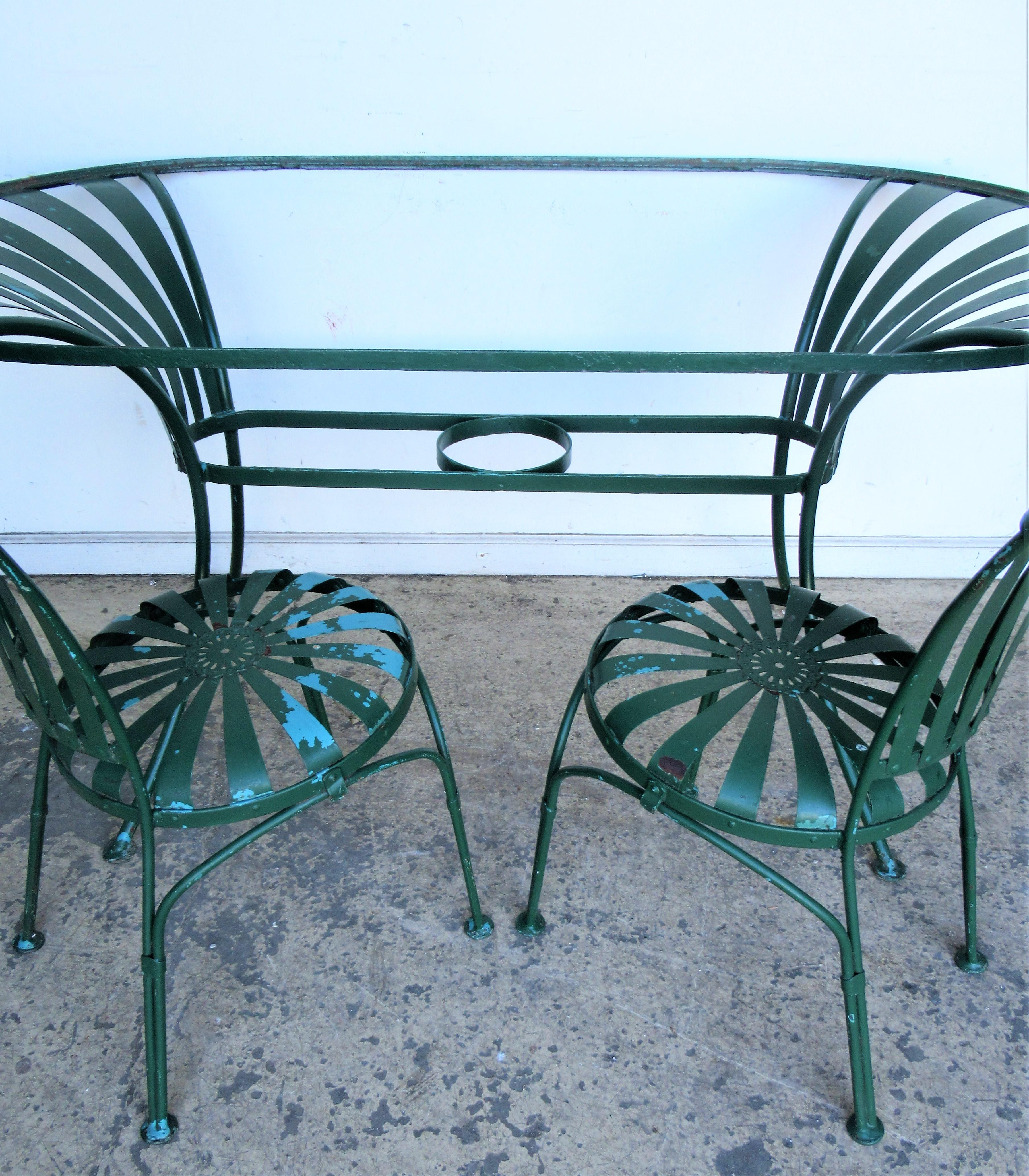  Spring Steel Garden Table and Chairs by Francois Carre 9