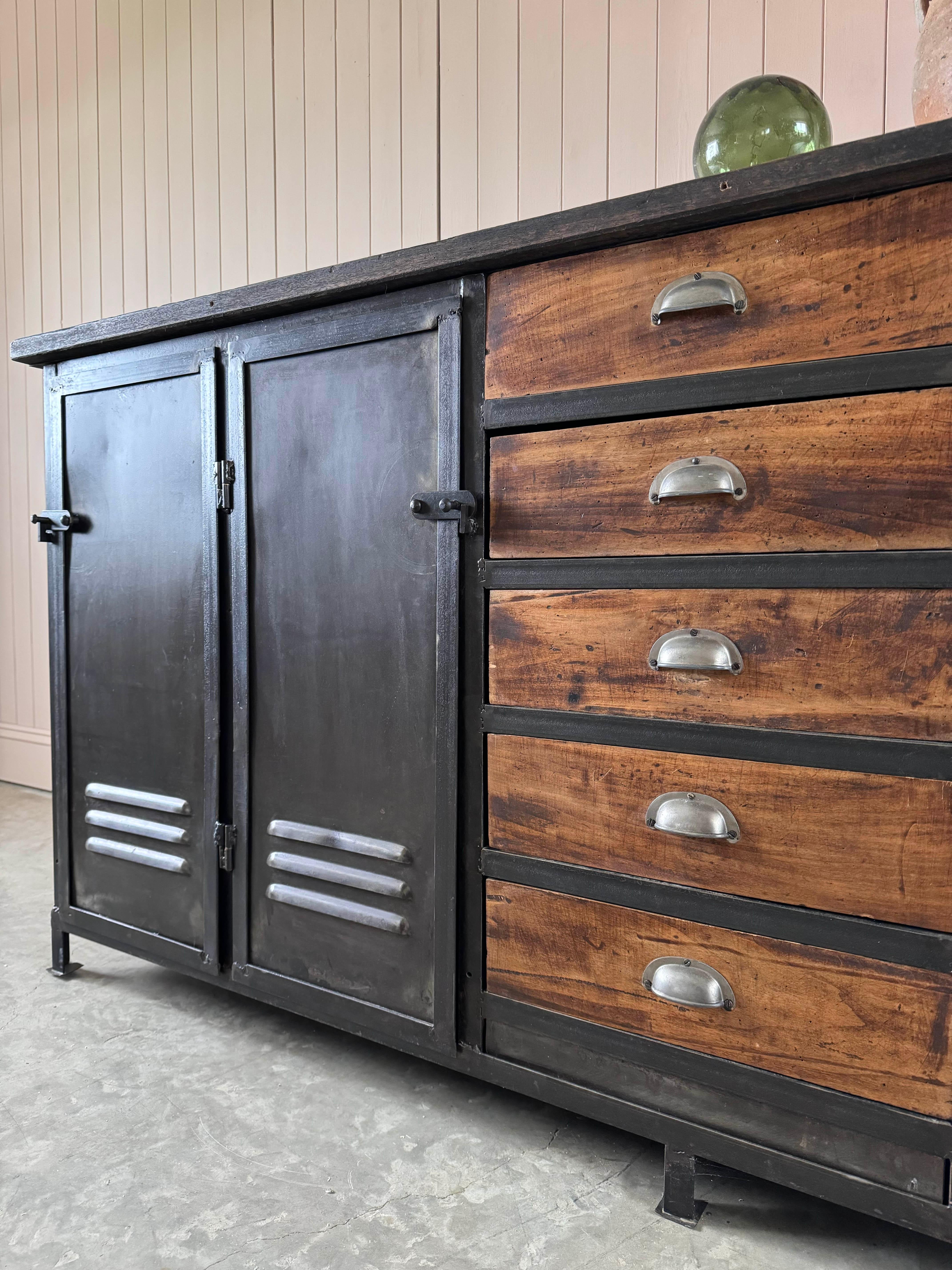 1930's Steel Industrial Sideboard 7