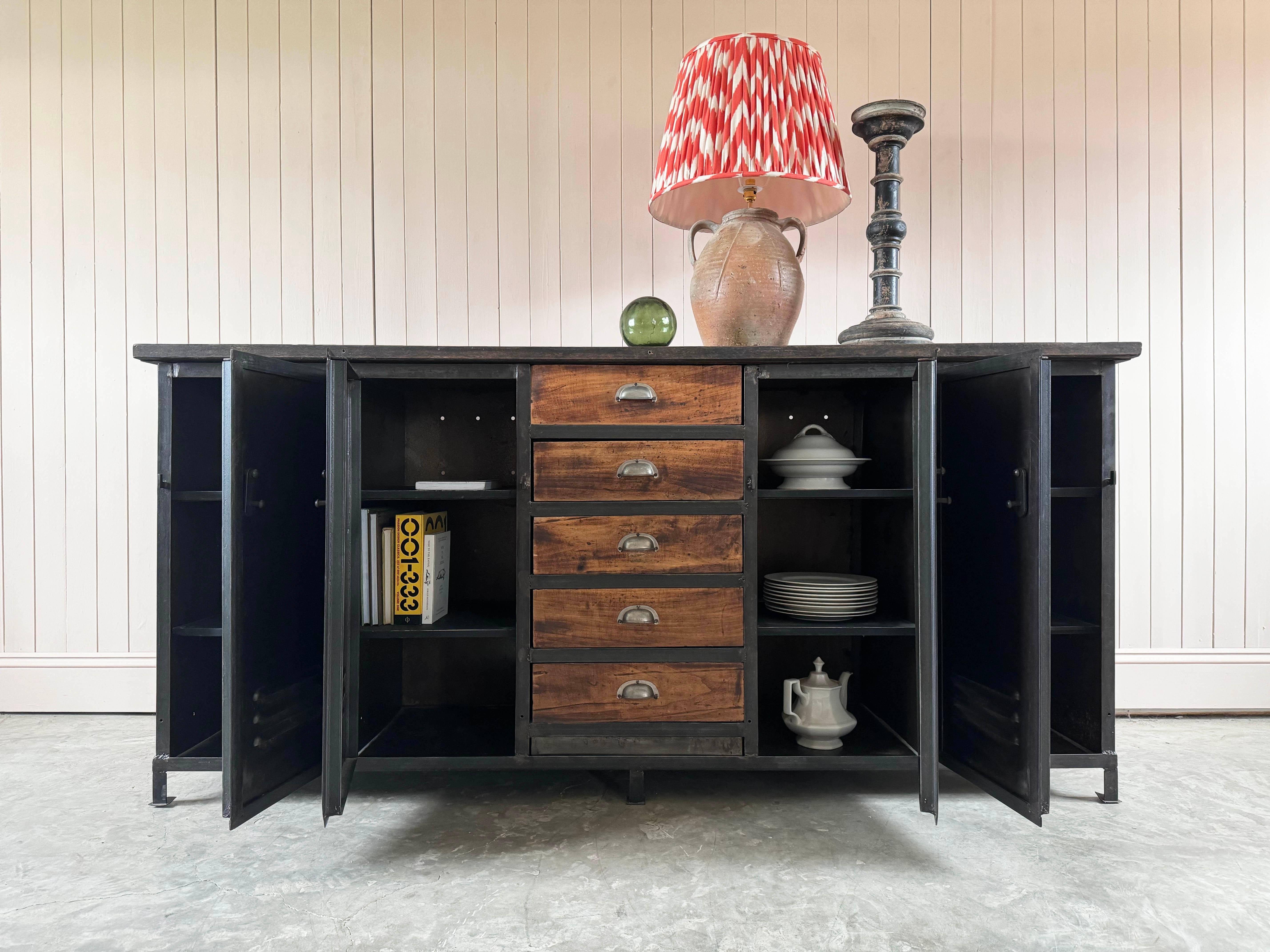 1930's Steel Industrial Sideboard 9