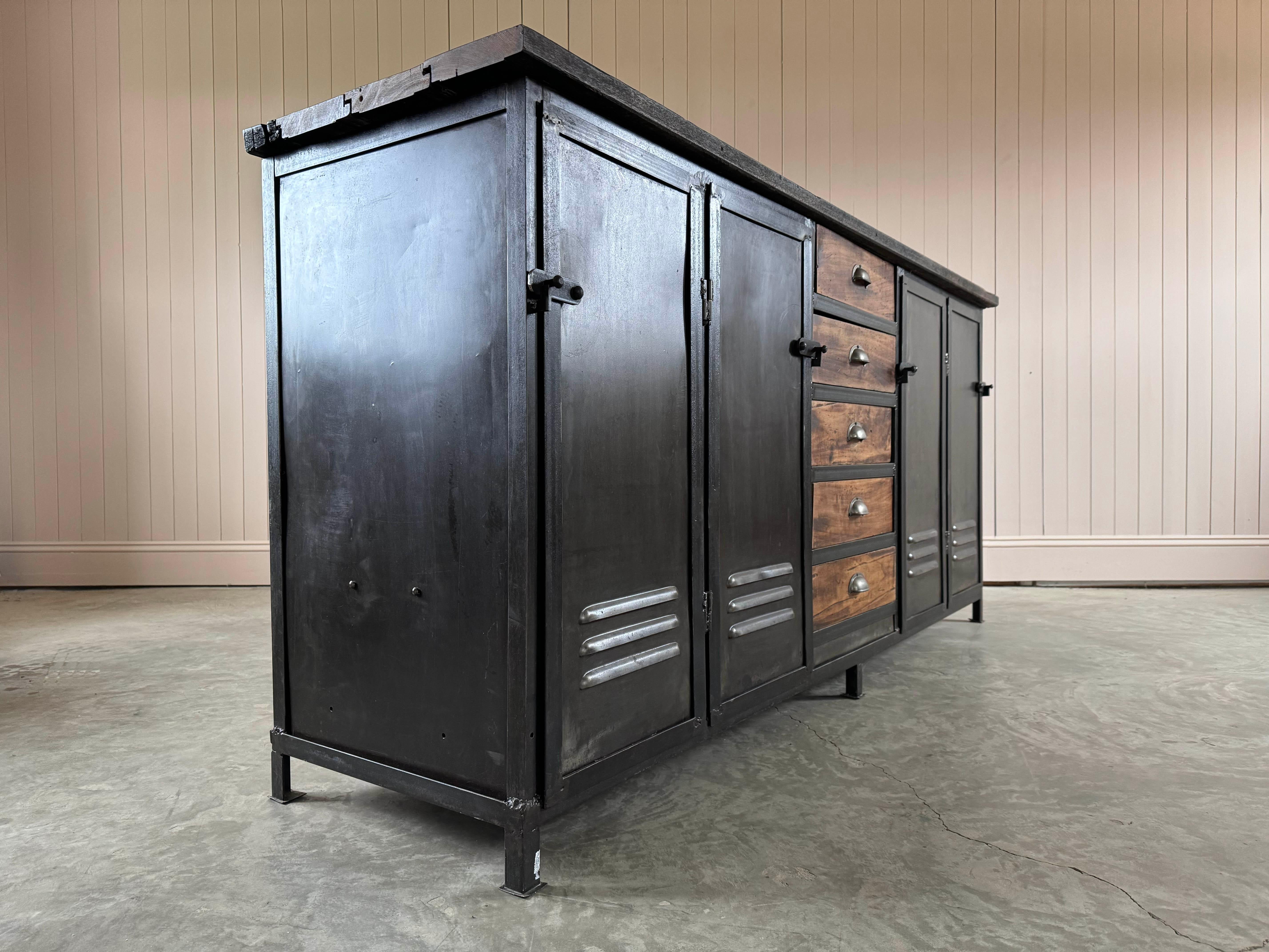 French 1930's Steel Industrial Sideboard