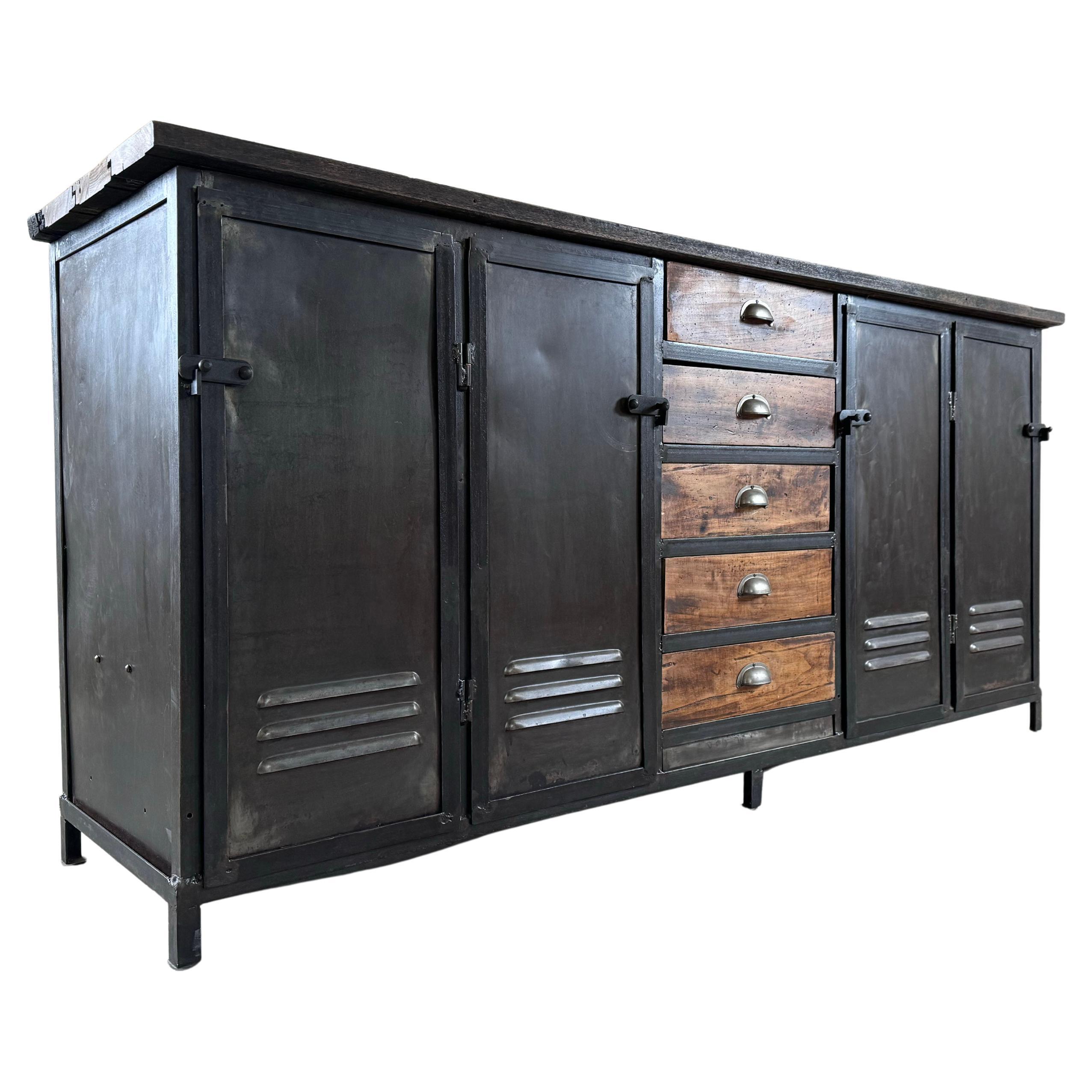 1930's Steel Industrial Sideboard