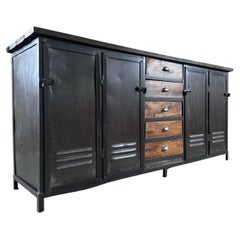 1930's Steel Industrial Sideboard