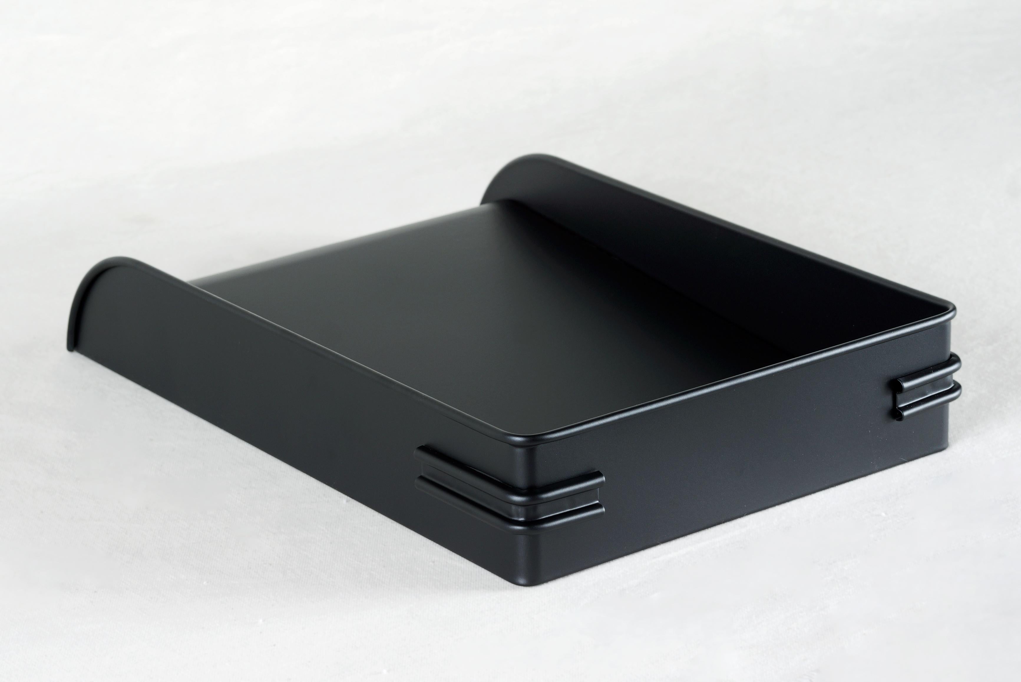 American 1930s Steel Letter Tray Refinished in Matte Black