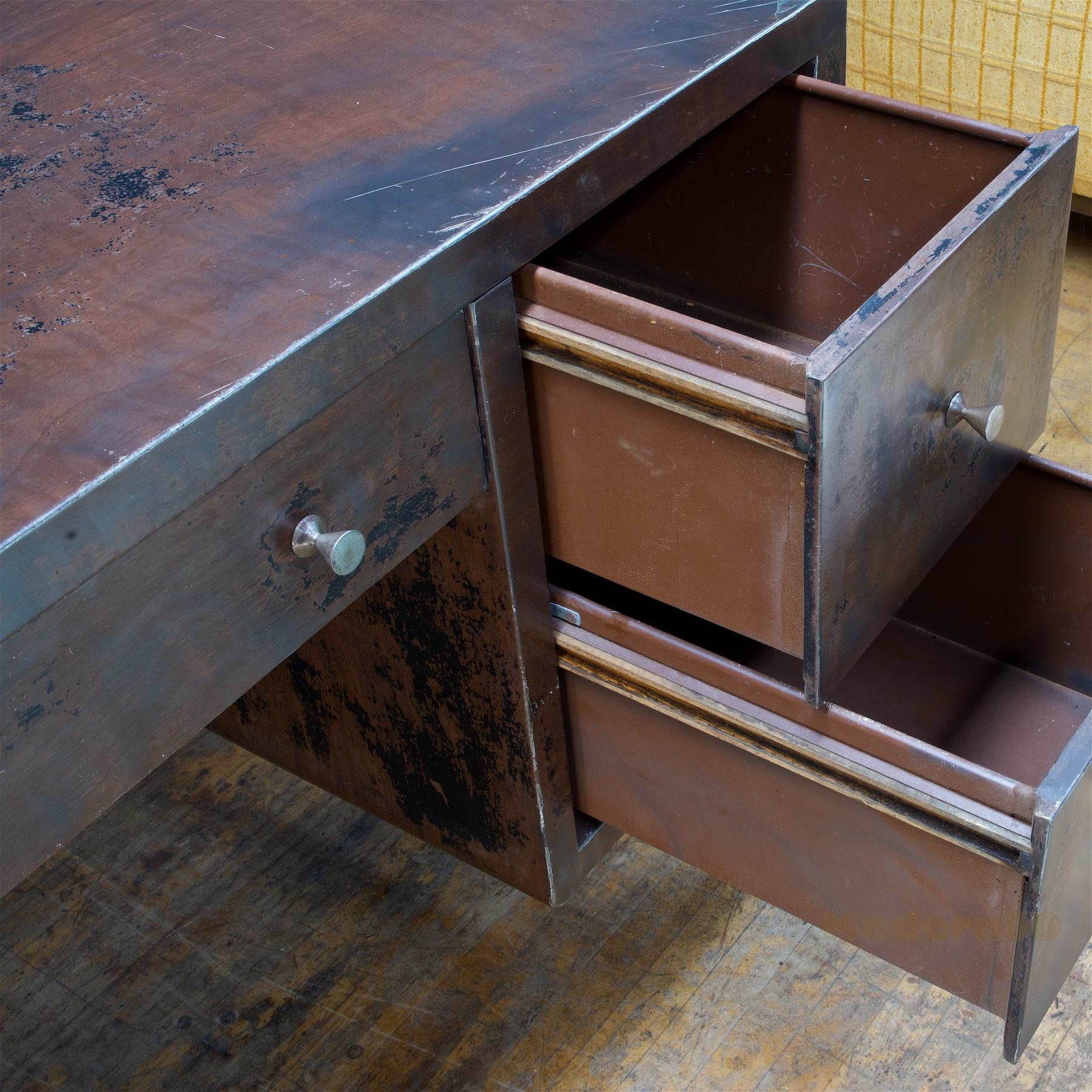 Mid-20th Century 1930s Steel Waterfall Desk by Norman Bel Geddes Salvaged Vintage Industrial