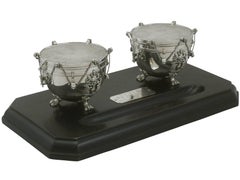 1930s Sterling Silver '3rd Hussars' Inkstand
