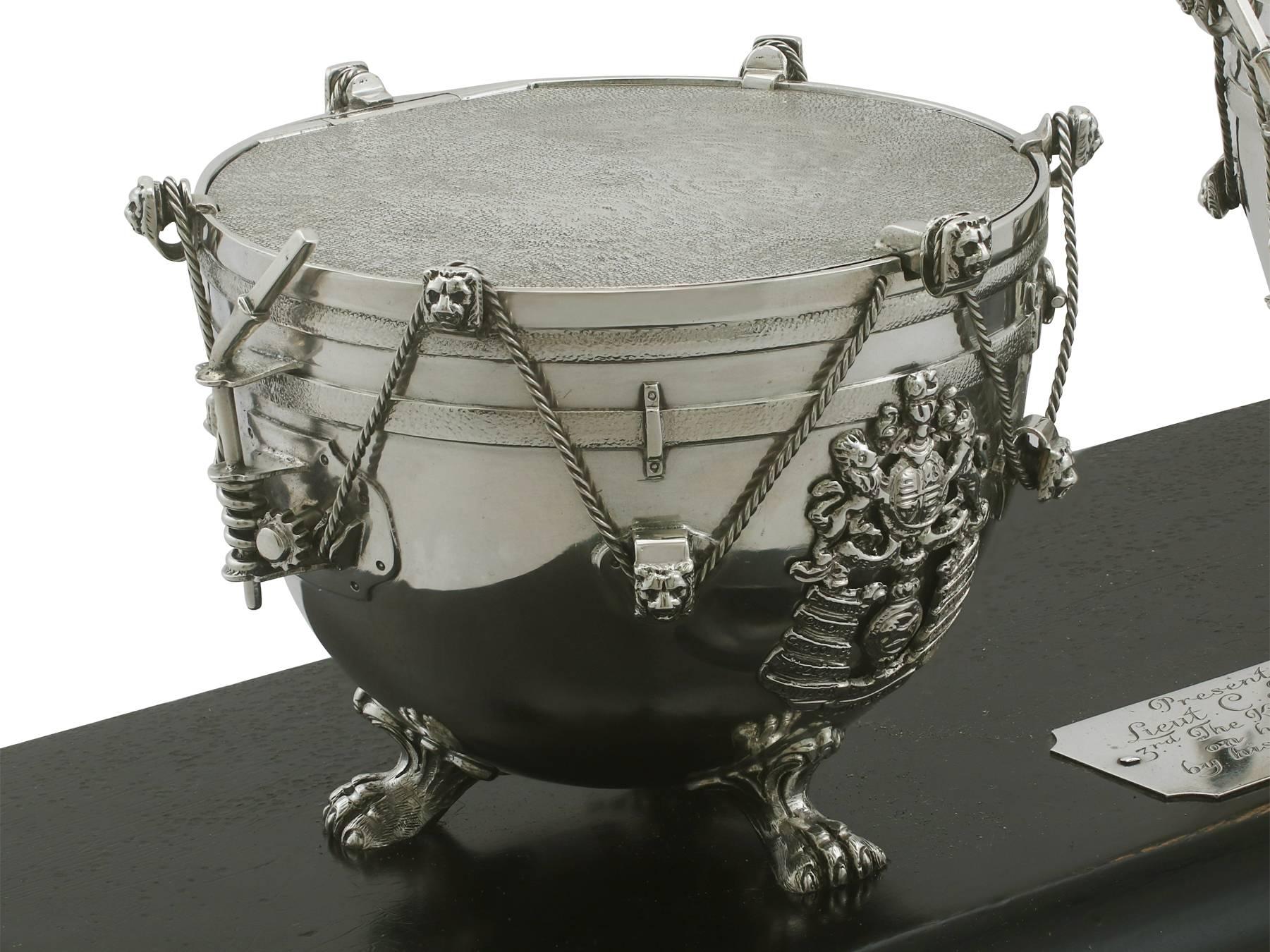 1930s Sterling Silver '3rd Hussars' Inkstand 1