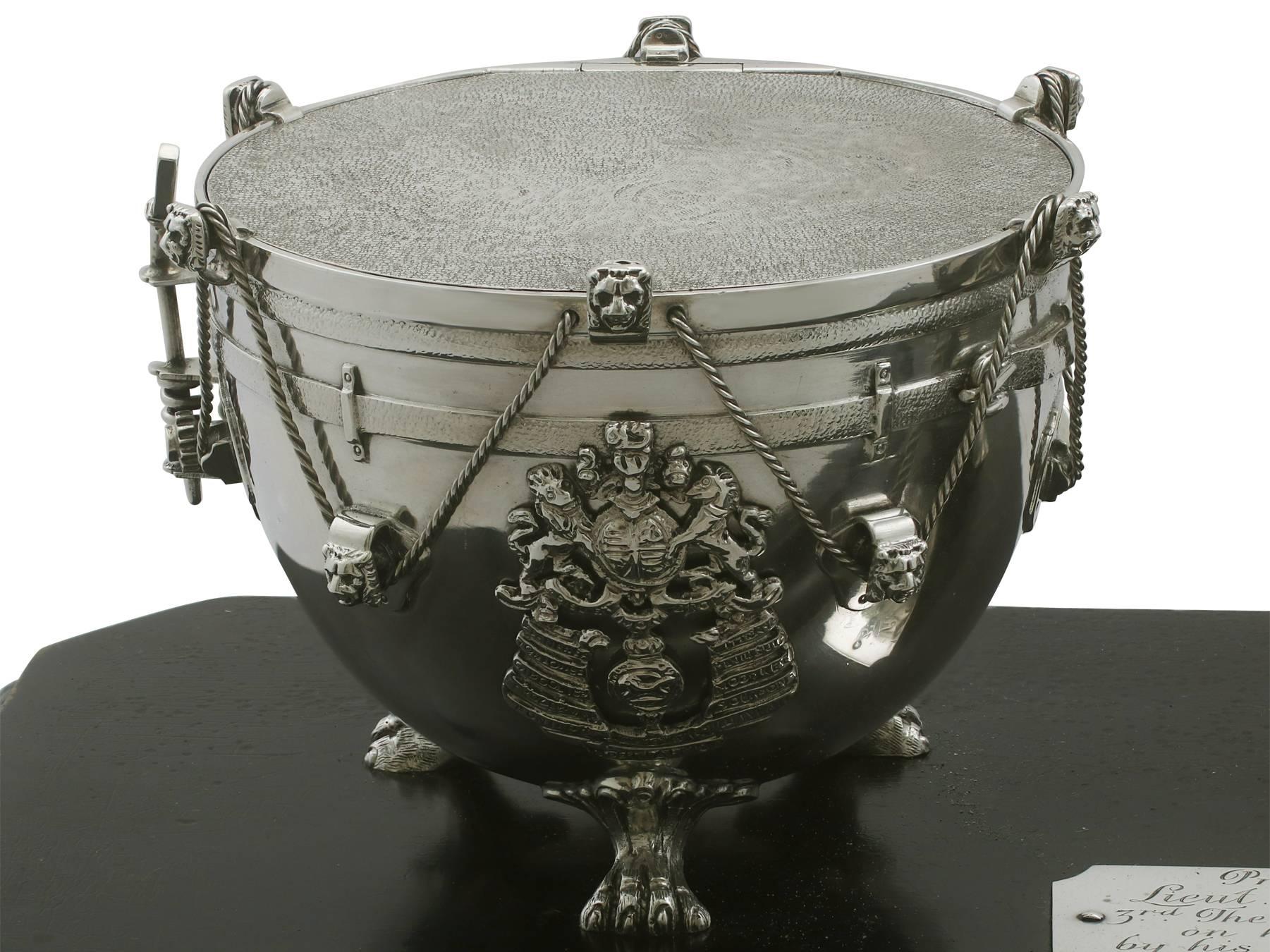 1930s Sterling Silver '3rd Hussars' Inkstand 2