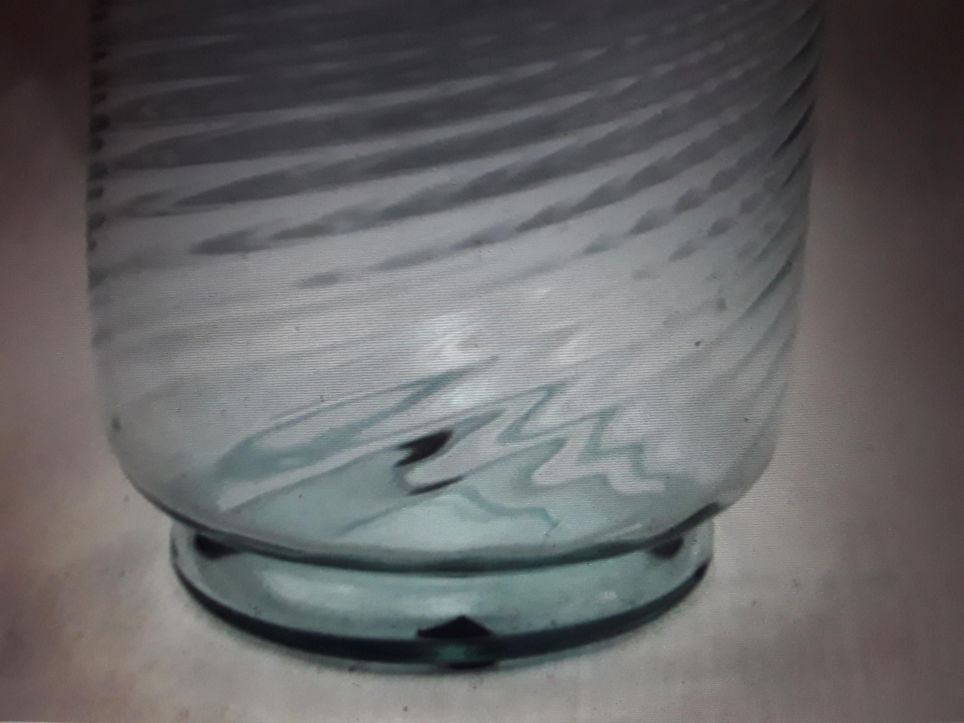 Art Deco 1930's Steuben Art Glass Blue Swirl Vase For Sale