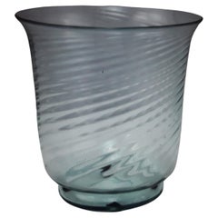 Vintage 1930's Steuben Art Glass Blue Swirl Vase