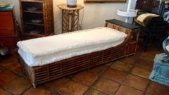 1930s Stick Rattan Day Bed / Chaise