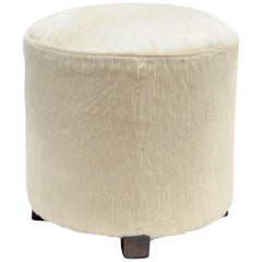 1930s Stool Upholstered with White Foal