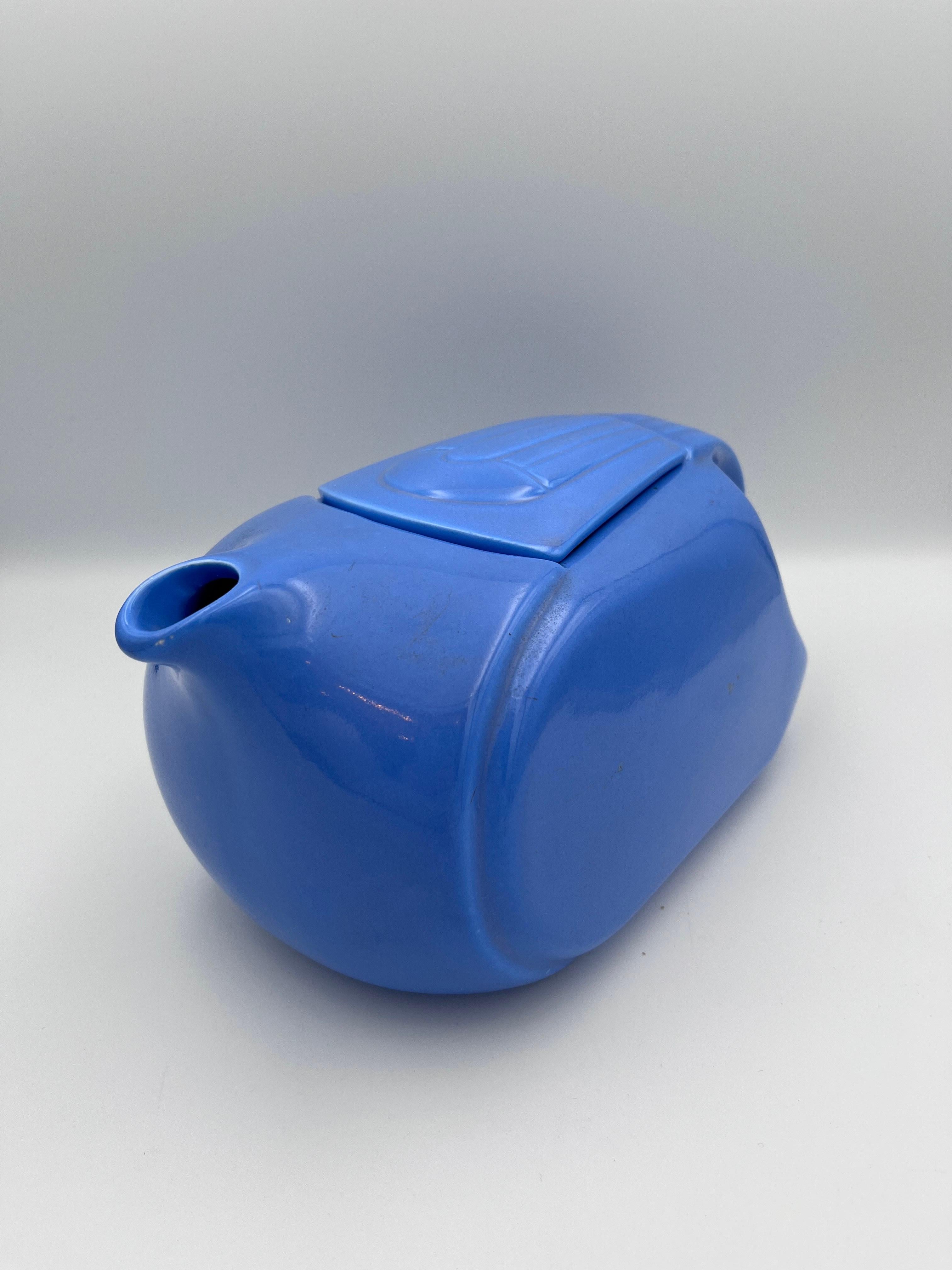 1930 Streamline Delphinium Azul / Jarra Tetera Hall China para Westinghouse Glaseado en venta