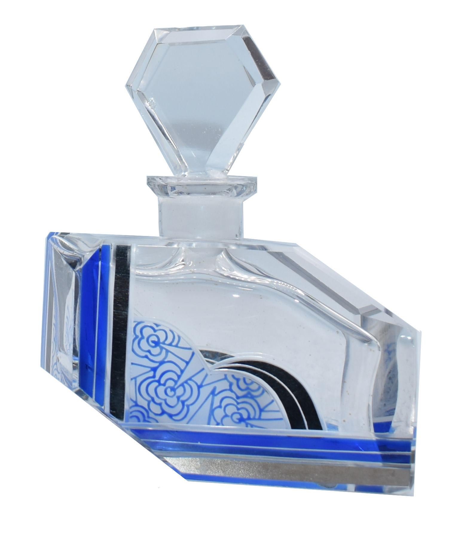 European 1930s Stunning Art Deco Perfume Bottle