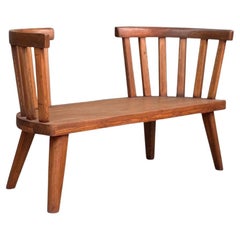 1930s Style Swedish Modern Bench Handcrafted From Vintage Teak