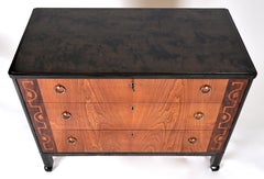 1930s Swedish Art Deco 3 Drawer Chest