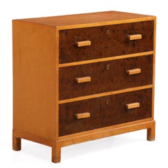 1930s Swedish Art Deco Birch Chest of Drawers