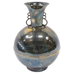 1930s Swedish Art Deco Nickel Silver Vase