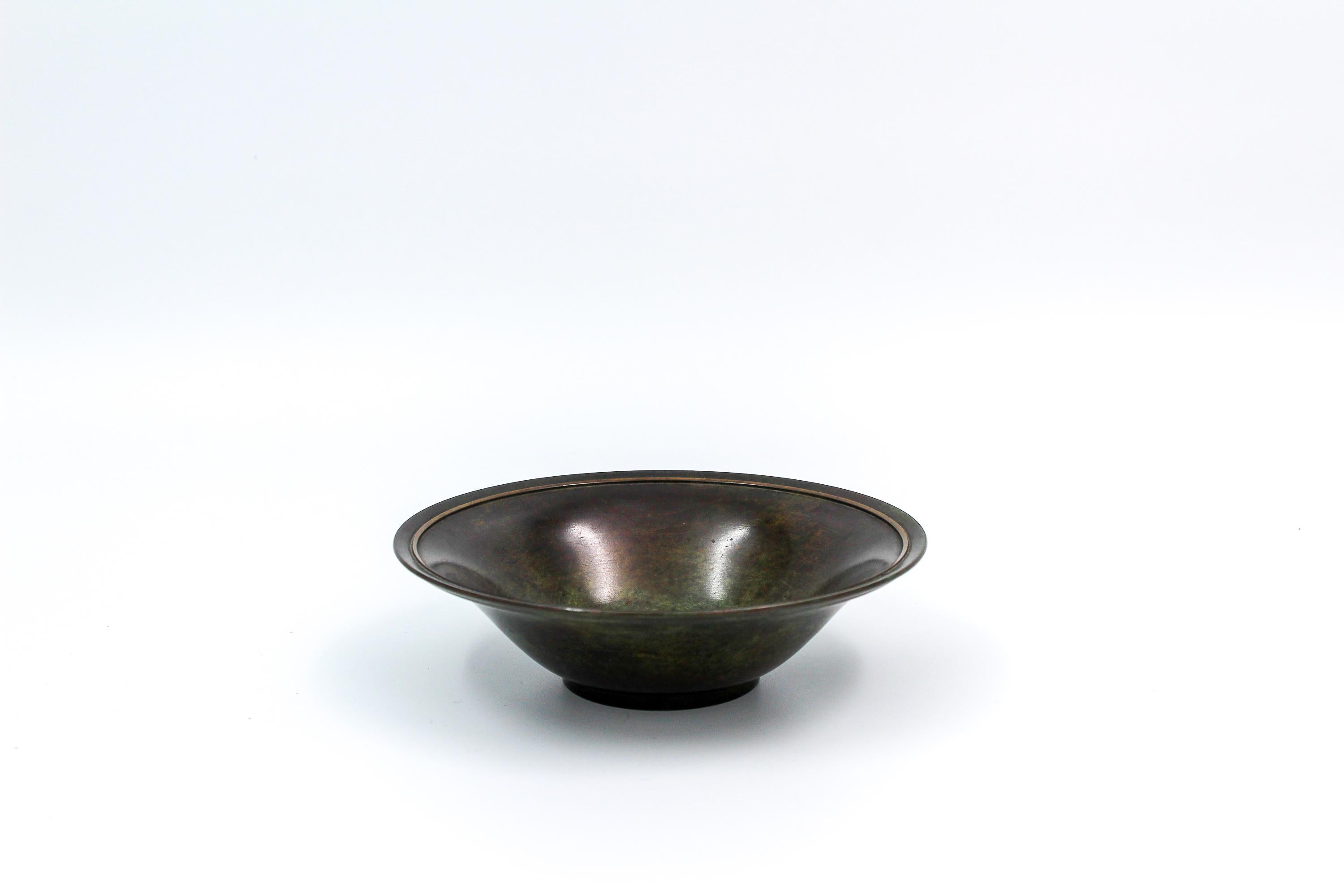 Art Deco 1930s Swedish Bronze Bowl by GAB For Sale