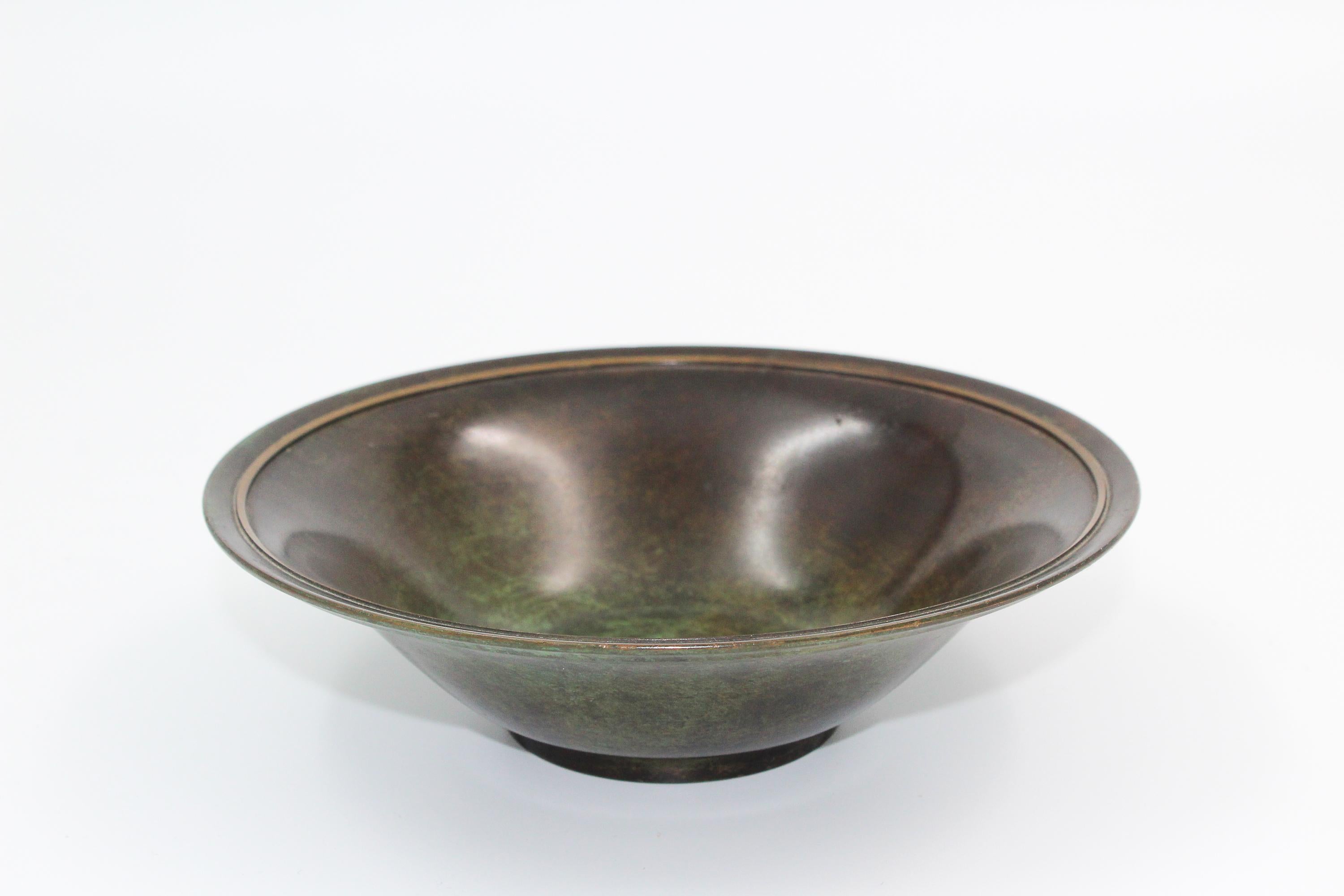 1930s Swedish Bronze Bowl by GAB For Sale 1