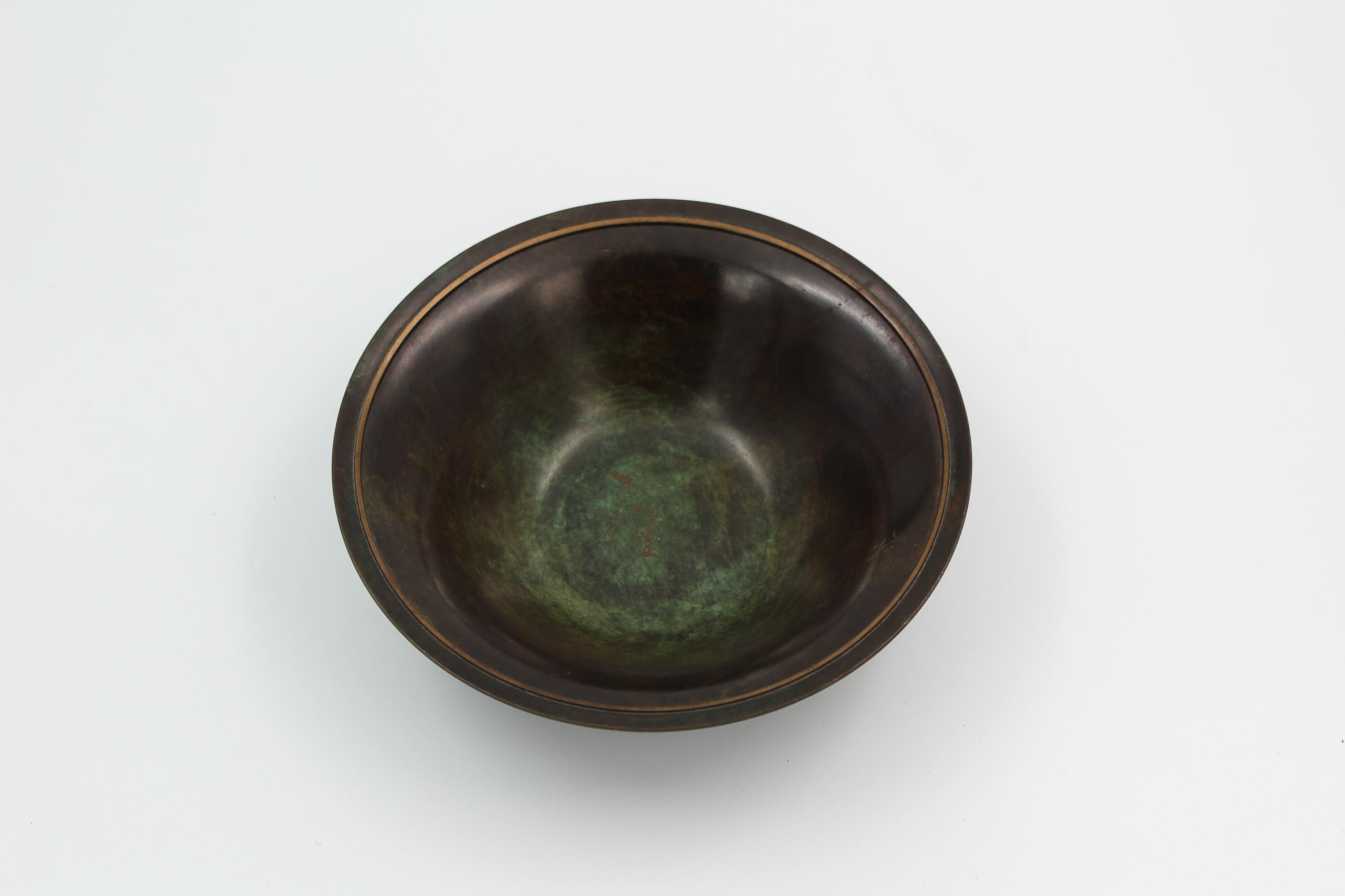 1930s Swedish Bronze Bowl by GAB For Sale 2