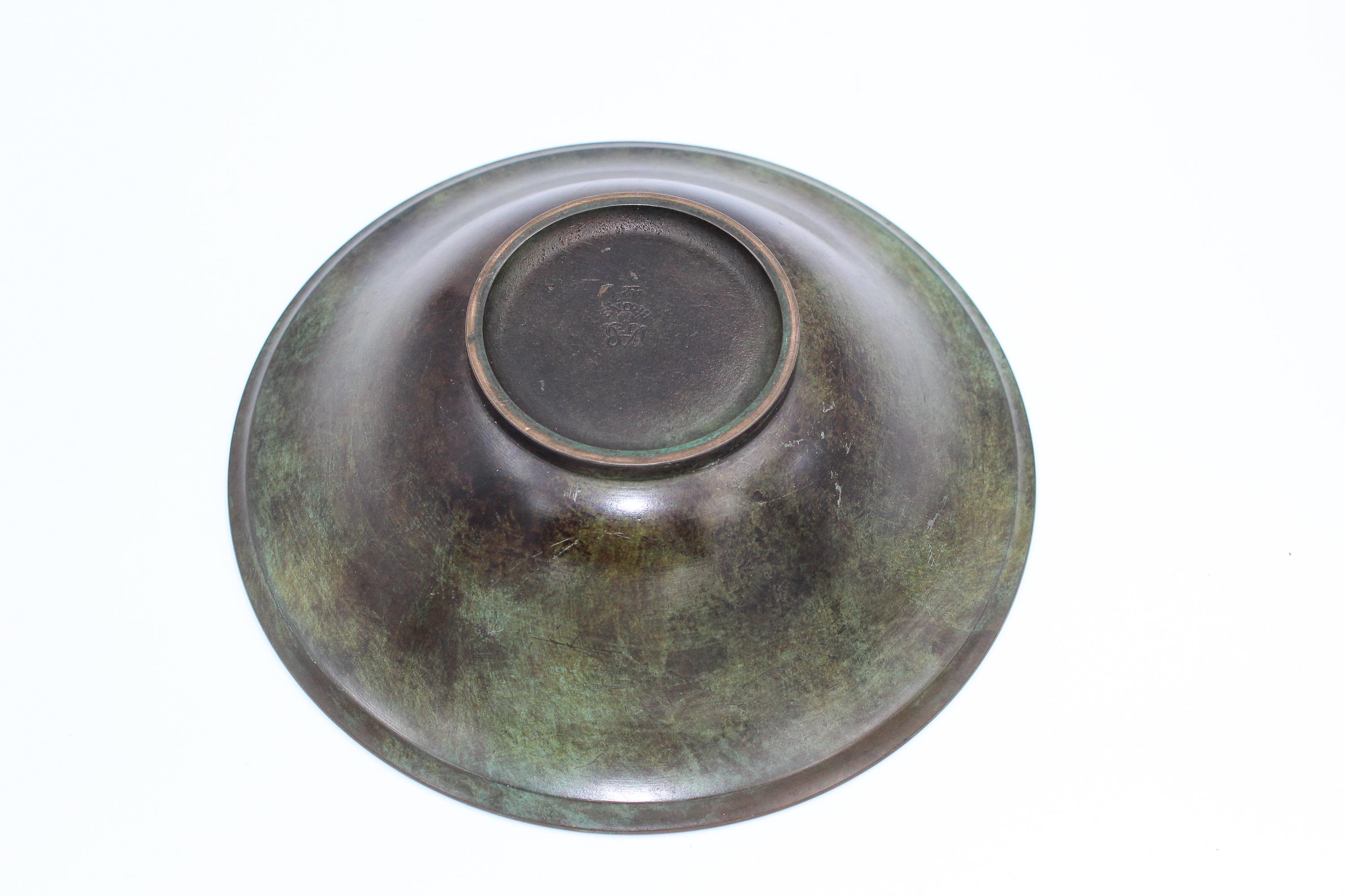 1930s Swedish Bronze Bowl by GAB For Sale 3