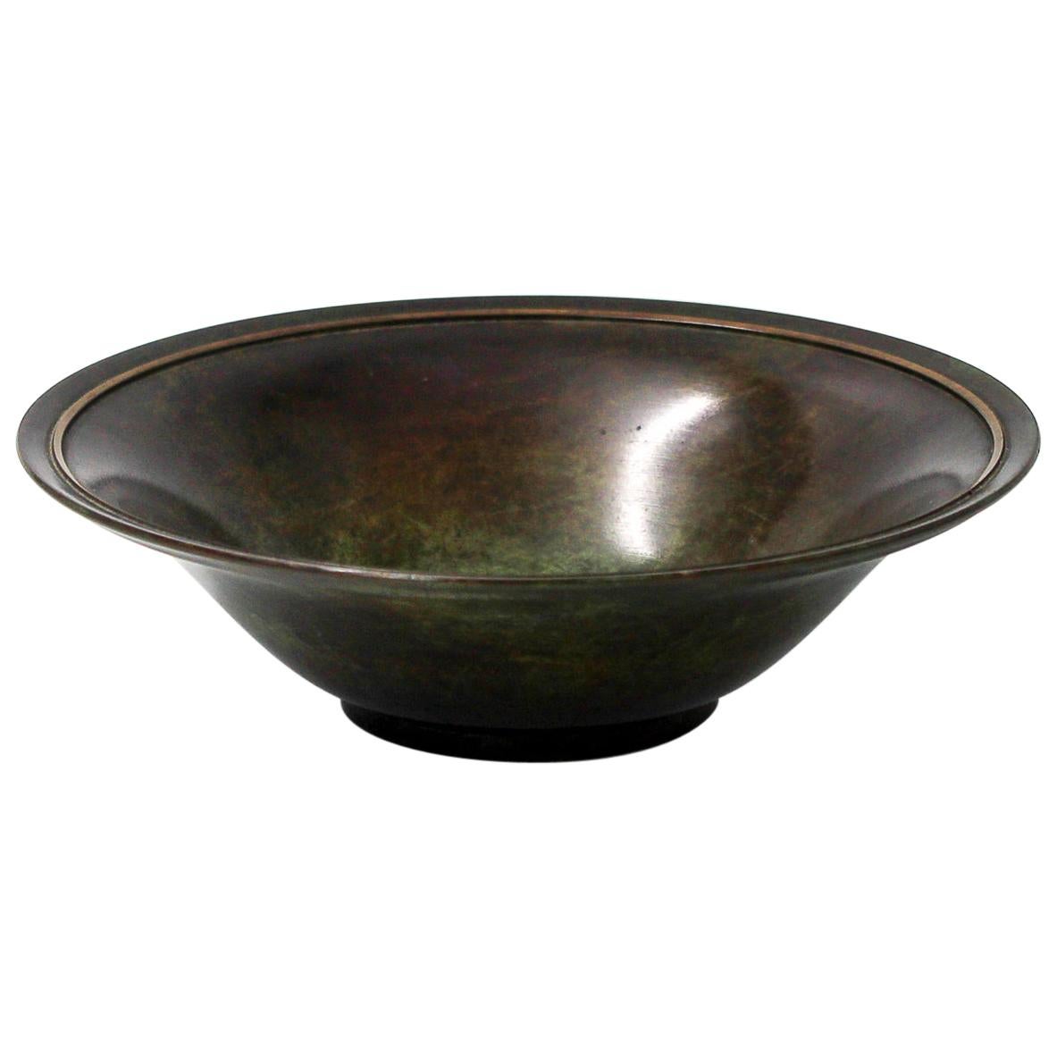 1930s Swedish Bronze Bowl by GAB For Sale