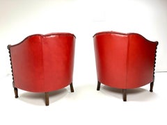 1930’s Swedish Chairs Leather Chairs - Red