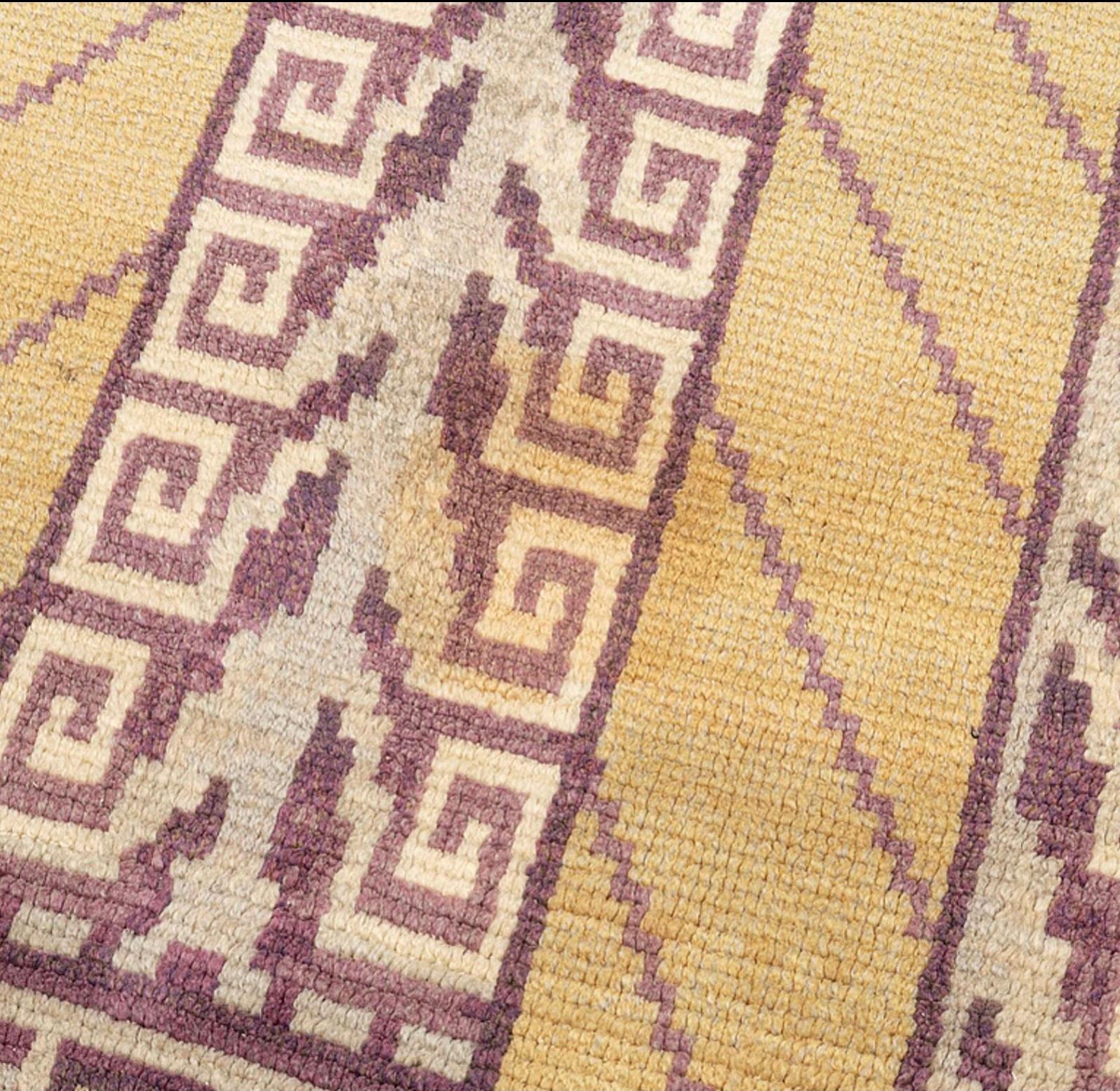 Art déco Tapis déco suédois des années 1930 avec motif de clé grecque en vente