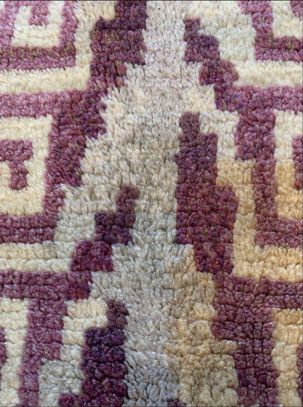 Milieu du XXe siècle Tapis déco suédois des années 1930 avec motif de clé grecque en vente