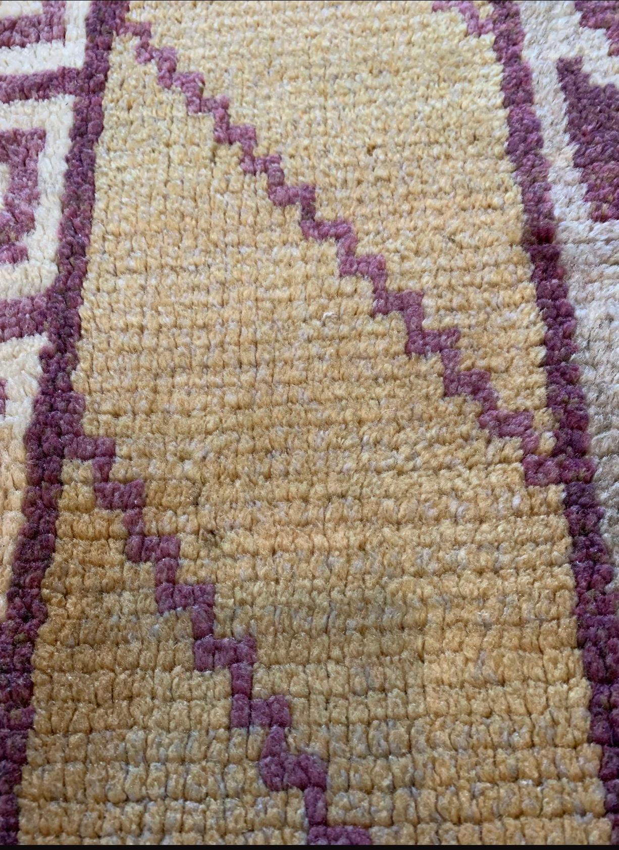 Tapis déco suédois des années 1930 avec motif de clé grecque en vente 1
