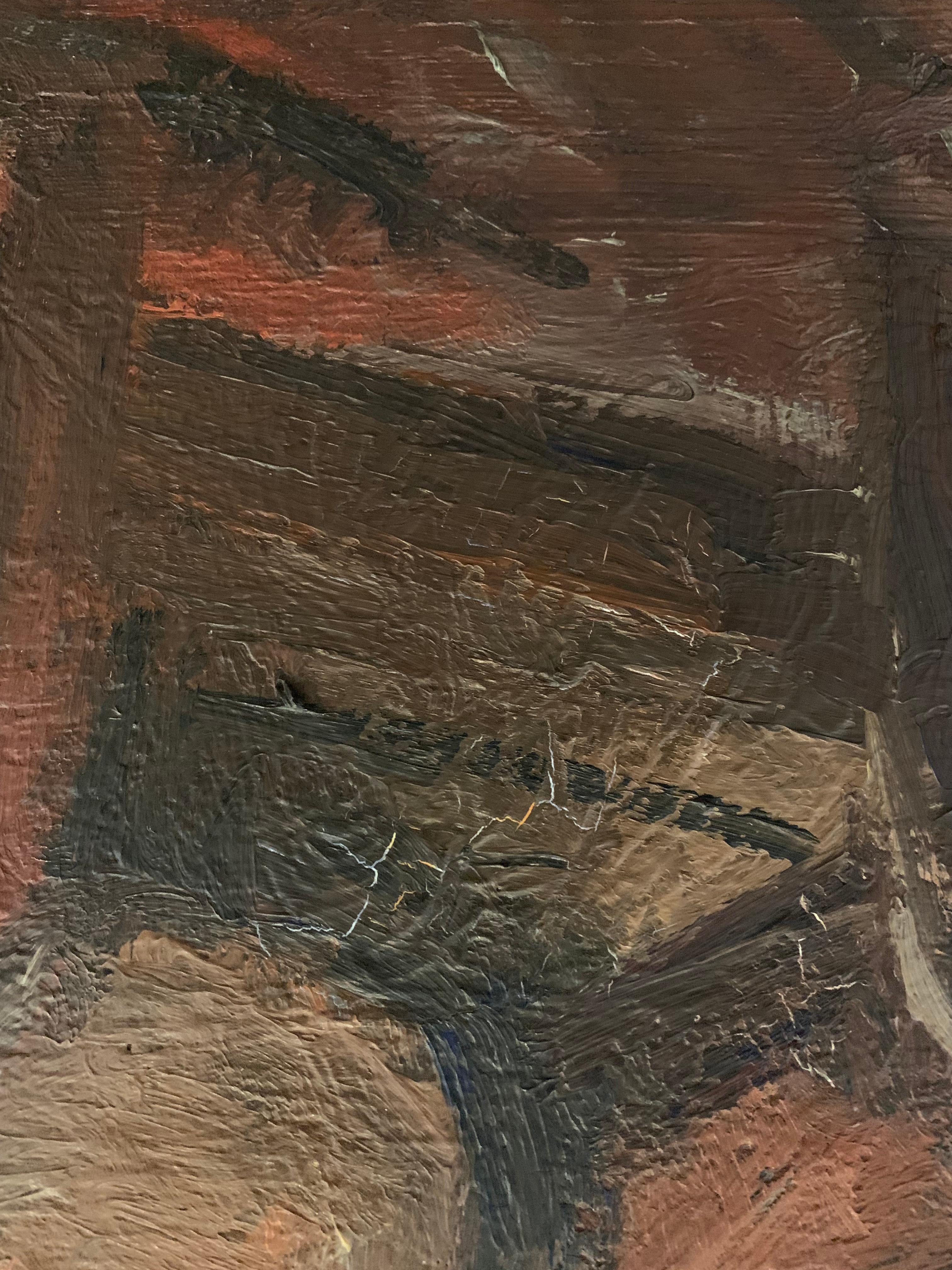 Milieu du XXe siècle Peinture d'intérieur encadrée à l'huile sur toile de l'artiste Ellis Wallin, Suède, années 1930 en vente