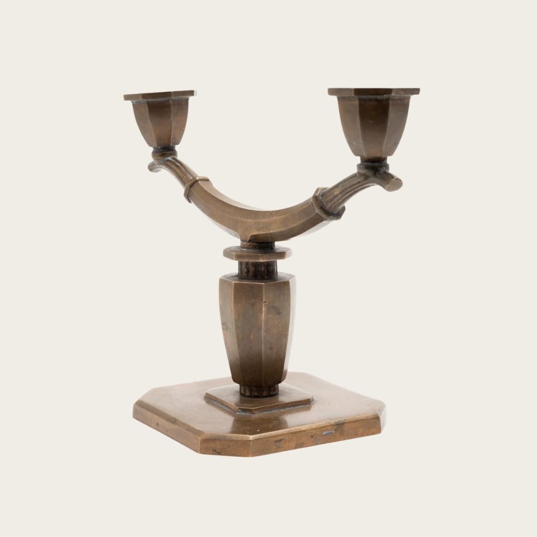 1930s, Sweden. Bronze candelabra designed by Sune Bäckström. Marked with No 9033 on its underside.