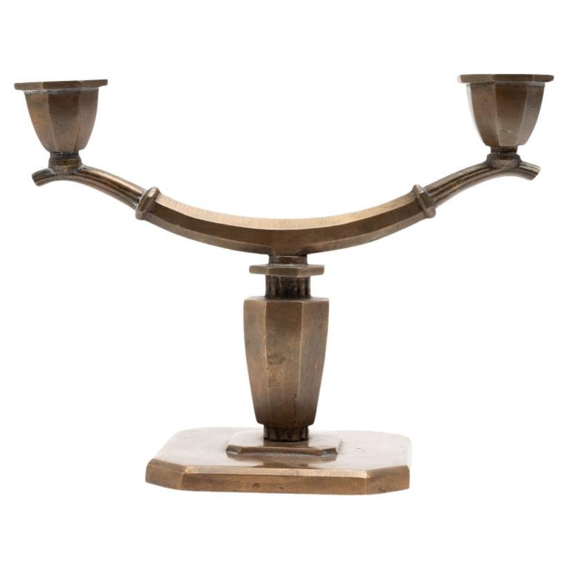 1930s Swedish Grace Bronze Candelabra by Sune Bäckström im Angebot