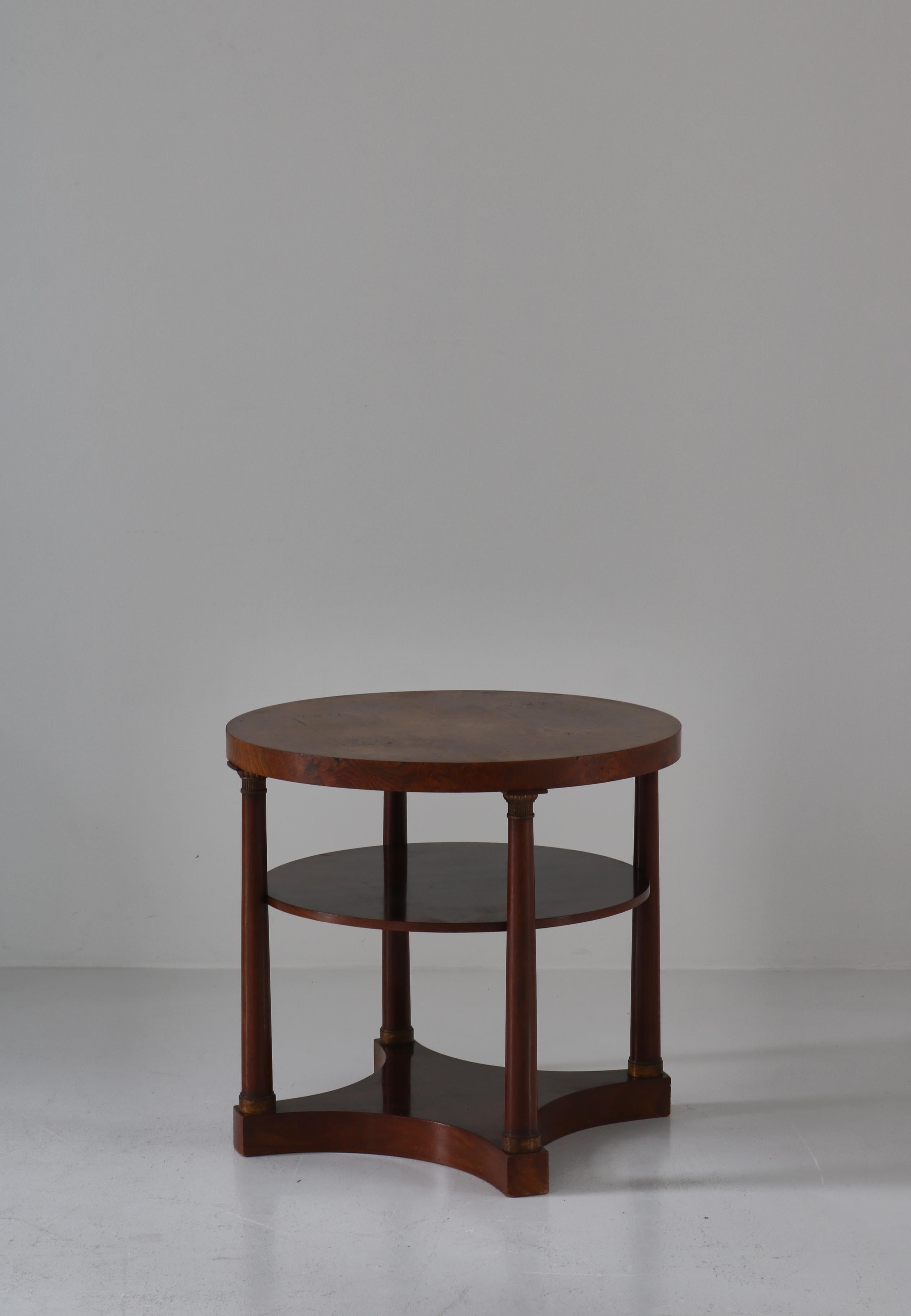 1930s Swedish Grace Occasional Table in Burl Wood Dark Stained, Art ...