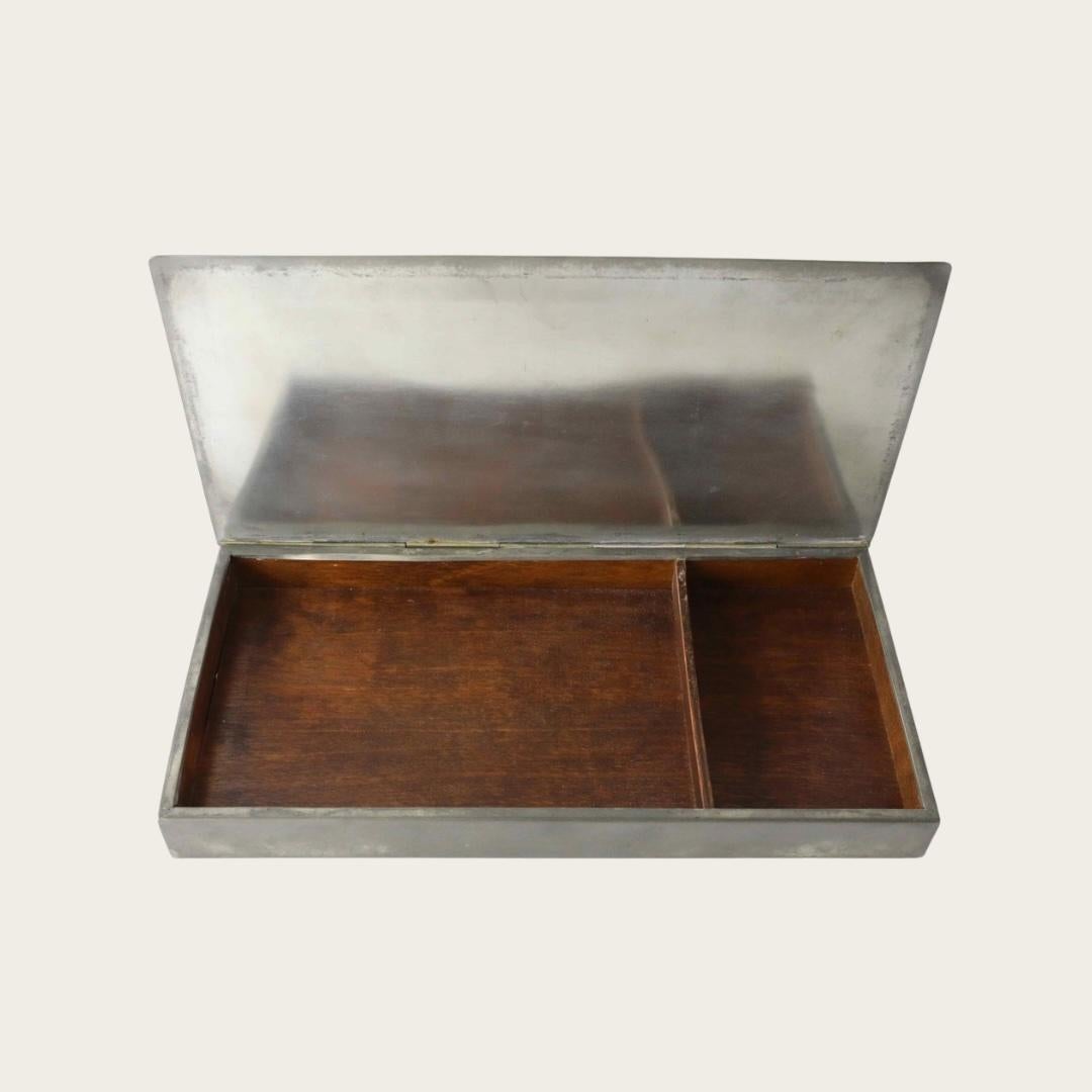 1930s Swedish Grace Pewter Box by Ystad Tenn In Good Condition For Sale In Brooklyn, NY