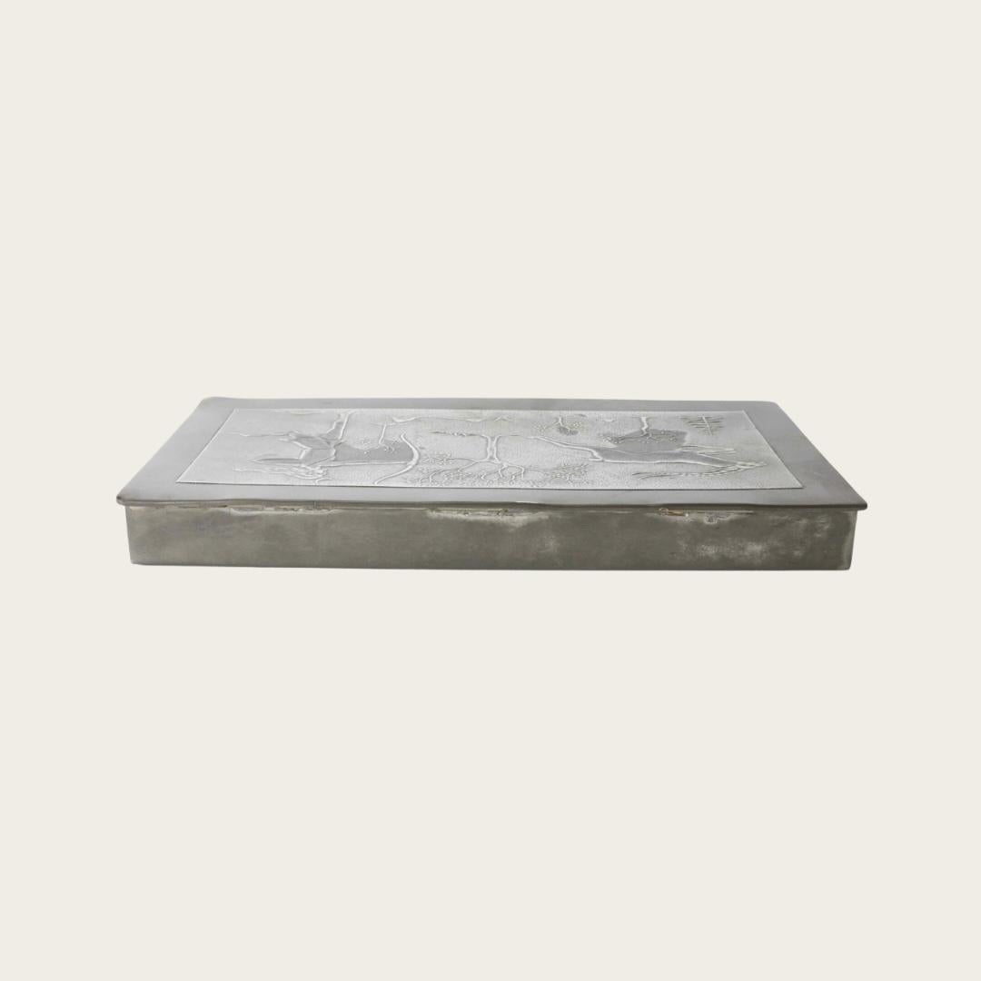 Mid-20th Century 1930s Swedish Grace Pewter Box by Ystad Tenn For Sale