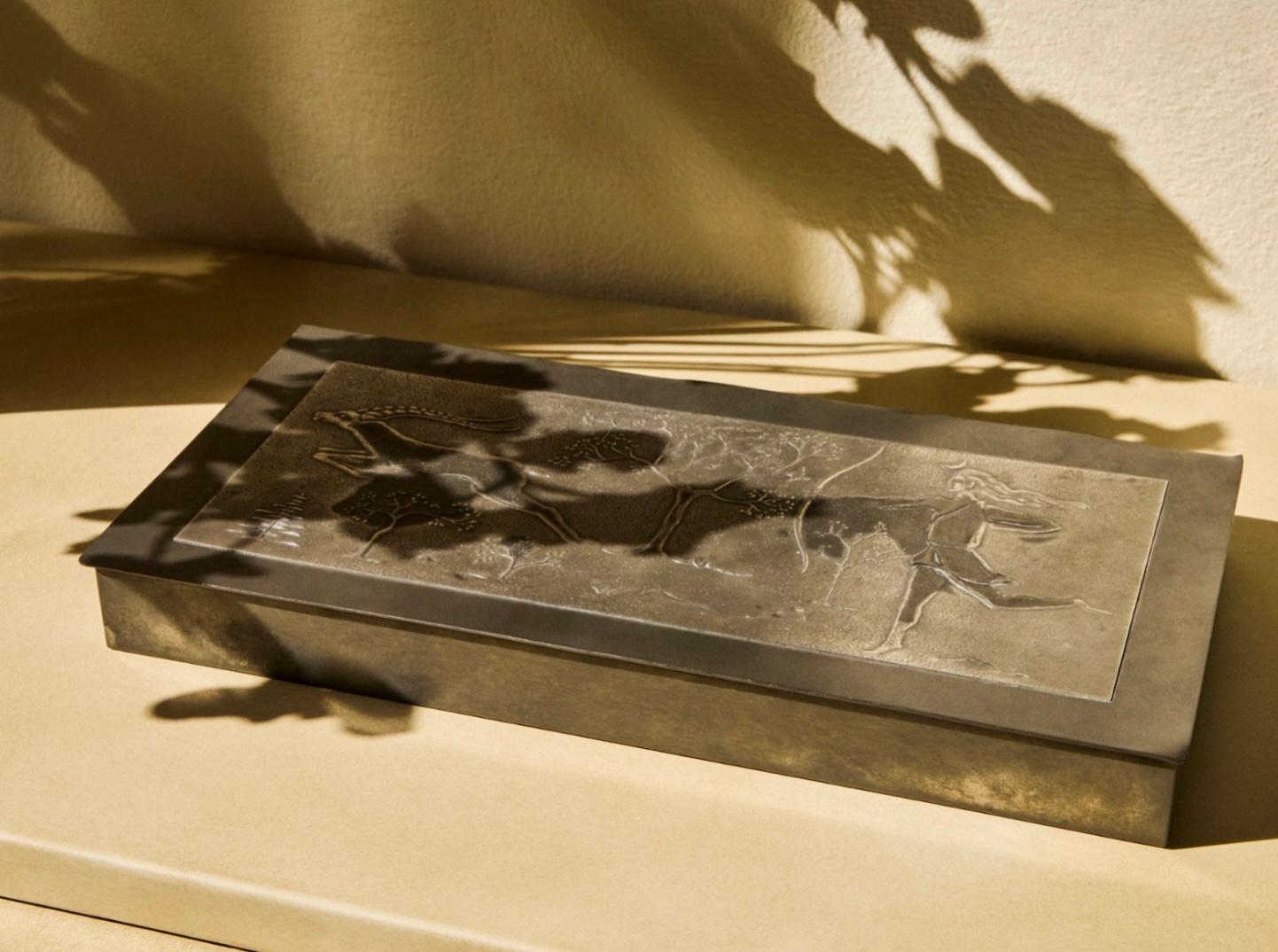 1930s Swedish Grace Pewter Box by Ystad Tenn For Sale 3