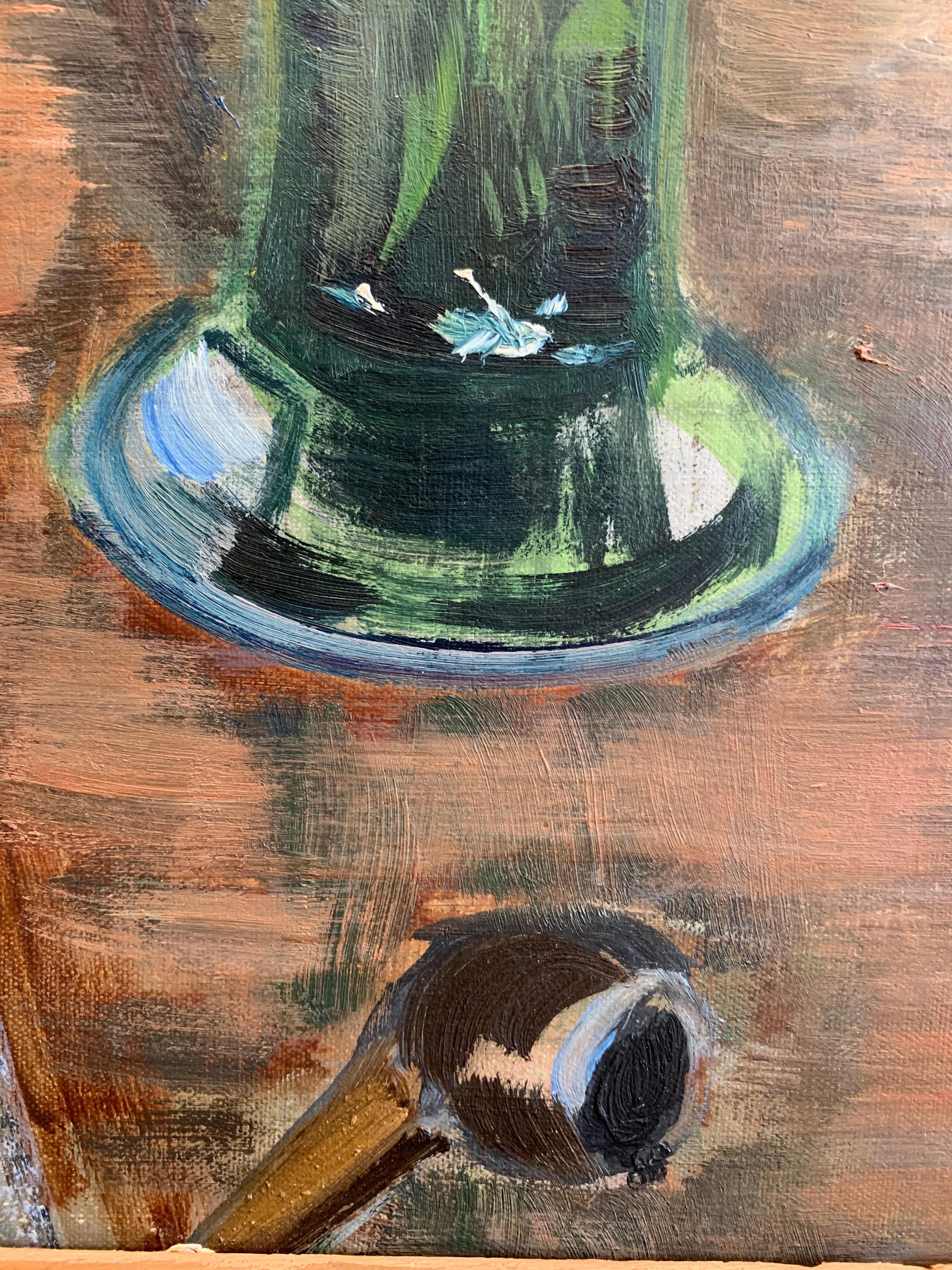 Milieu du XXe siècle Peinture à l'huile suédoise des années 1930 représentant un vase de pivoines en vente