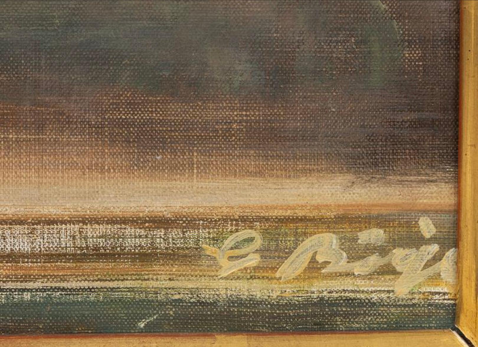 Mid-Century moderno Dipinto ad olio svedese degli anni '30 con natura morta di cavoli e limone in vendita