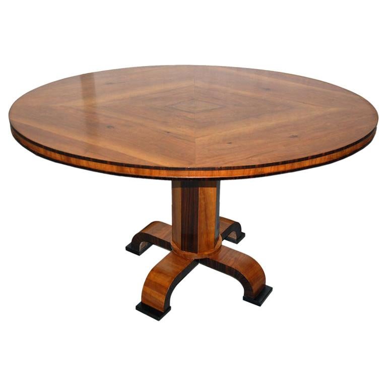 1930's Swedish Oval Pedestal Table For Sale