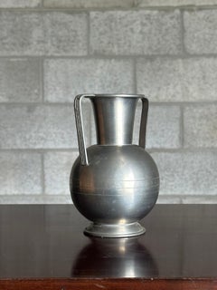 1930s Swedish Pewter Handled Vase by Svenskt Tenn Handarbete