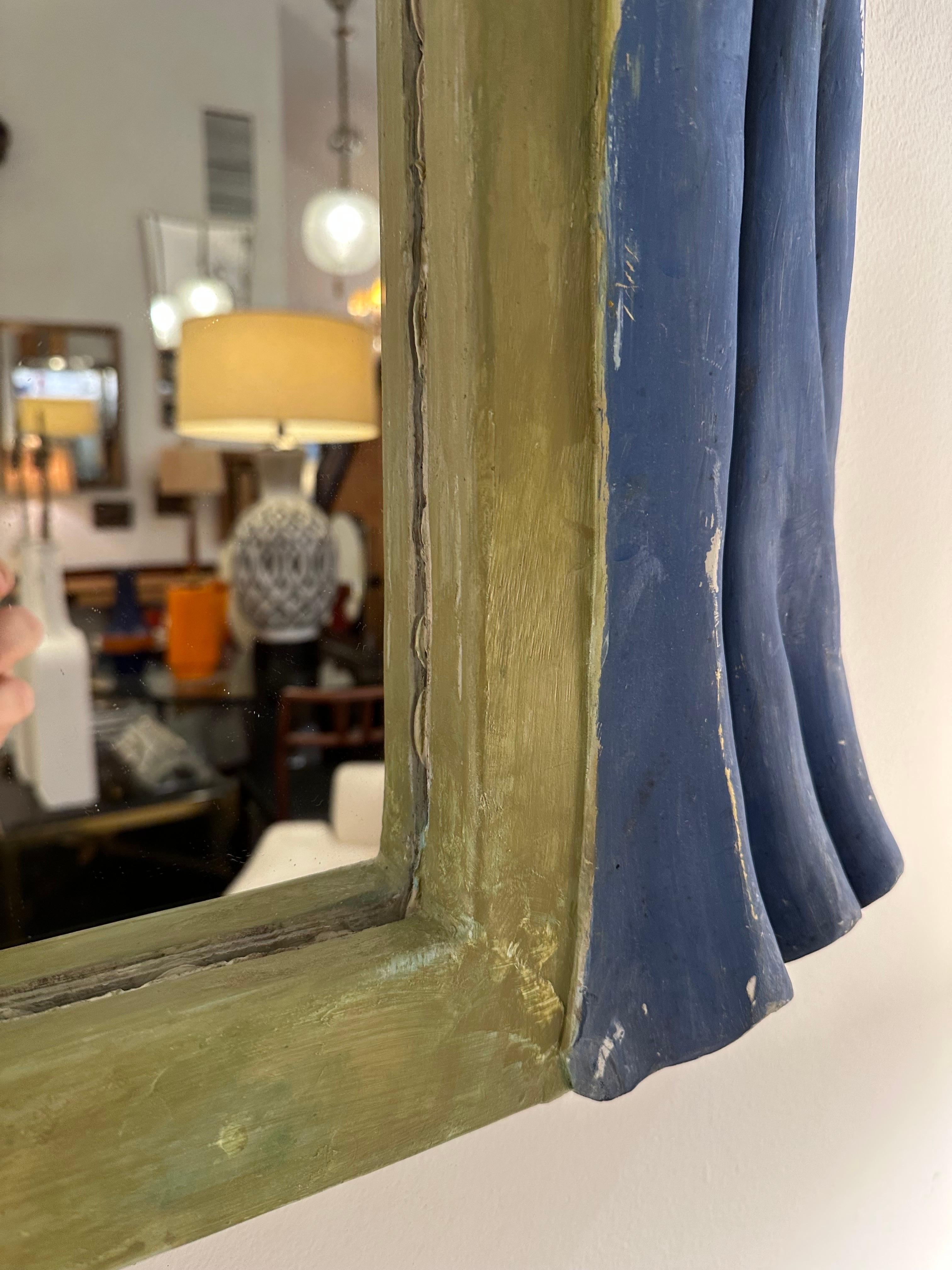 1930's Swedish Plaster Framed Mirror In Good Condition For Sale In North Miami, FL