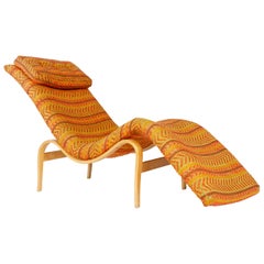 1930s Swedish Upholstered Chaise Lounge by Bruno Mathsson for Karl Mathsson