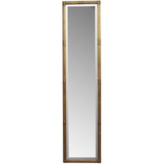 1930s Tall Gilt Frame Wall Mirror with Original Bevelled Glass