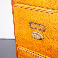 1930s Tall Oak Four-Drawer Filing Cabinet, Chest of Drawers, Single Unit