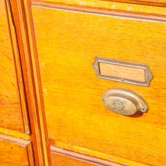 1930's Tall Oak Four Drawer Filing Cabinet - Chest Of Drawers - Three Units