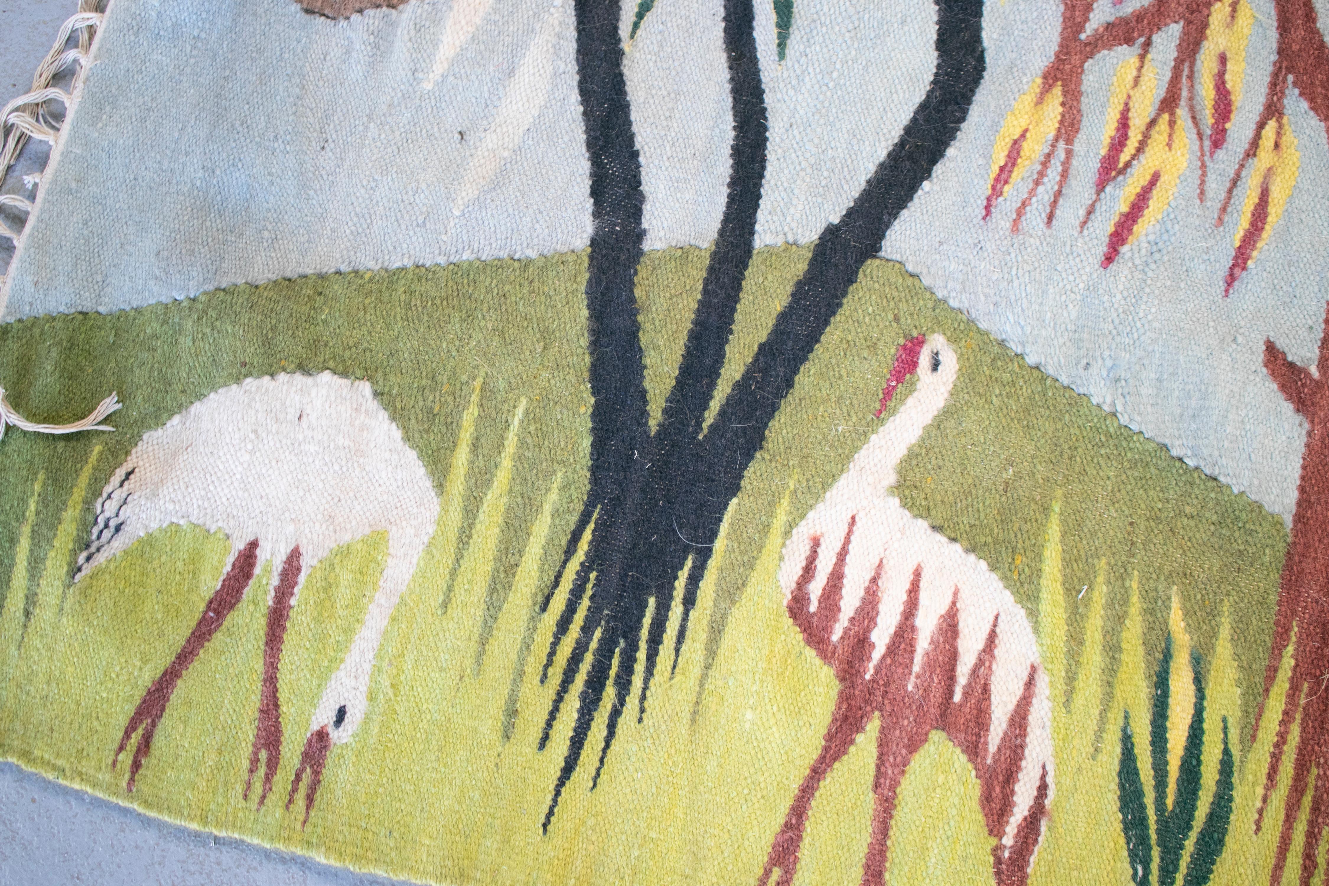 1930s Tapestry with Nile Delta Animal Scenery 2
